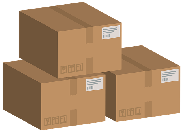 three carton boxes