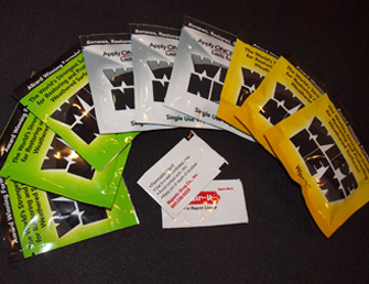 Packaged pouches of a product