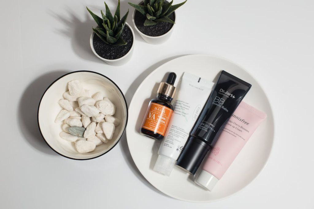 Packaged skincare products