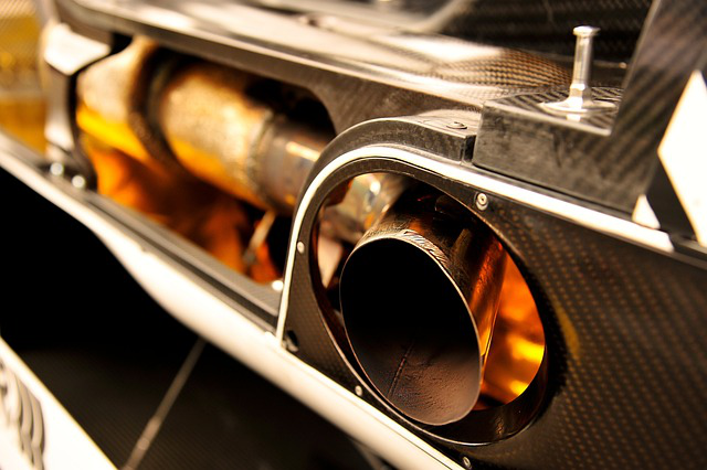 exhaust pipe of a car