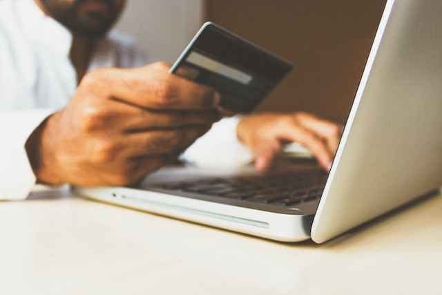 An individual shopping from an online store