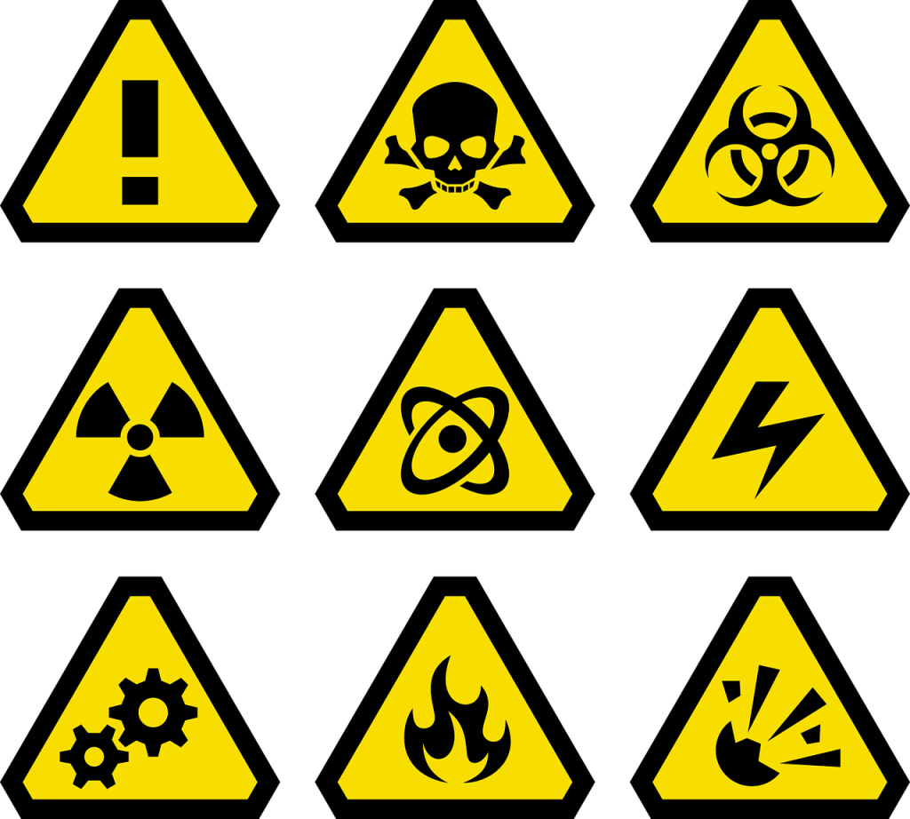 Signs warning of danger