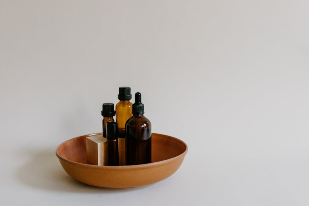 bottles in a bowl
