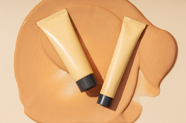 Brown tubes on a beige surface