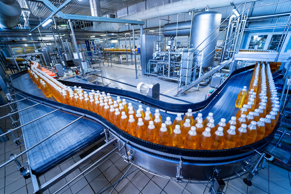 Bottles on a conveyor belt