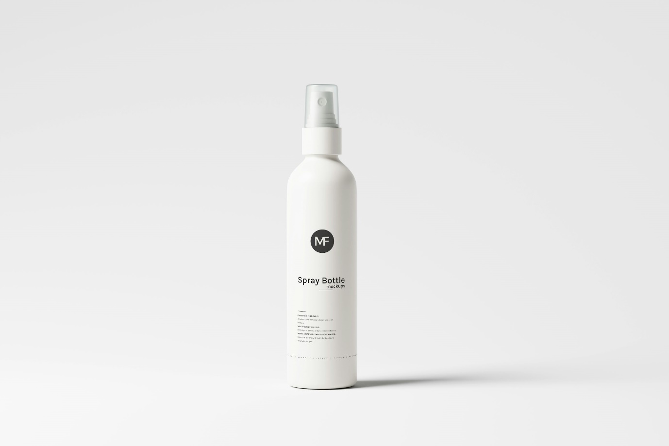 A mock-up of a packaged spray bottle